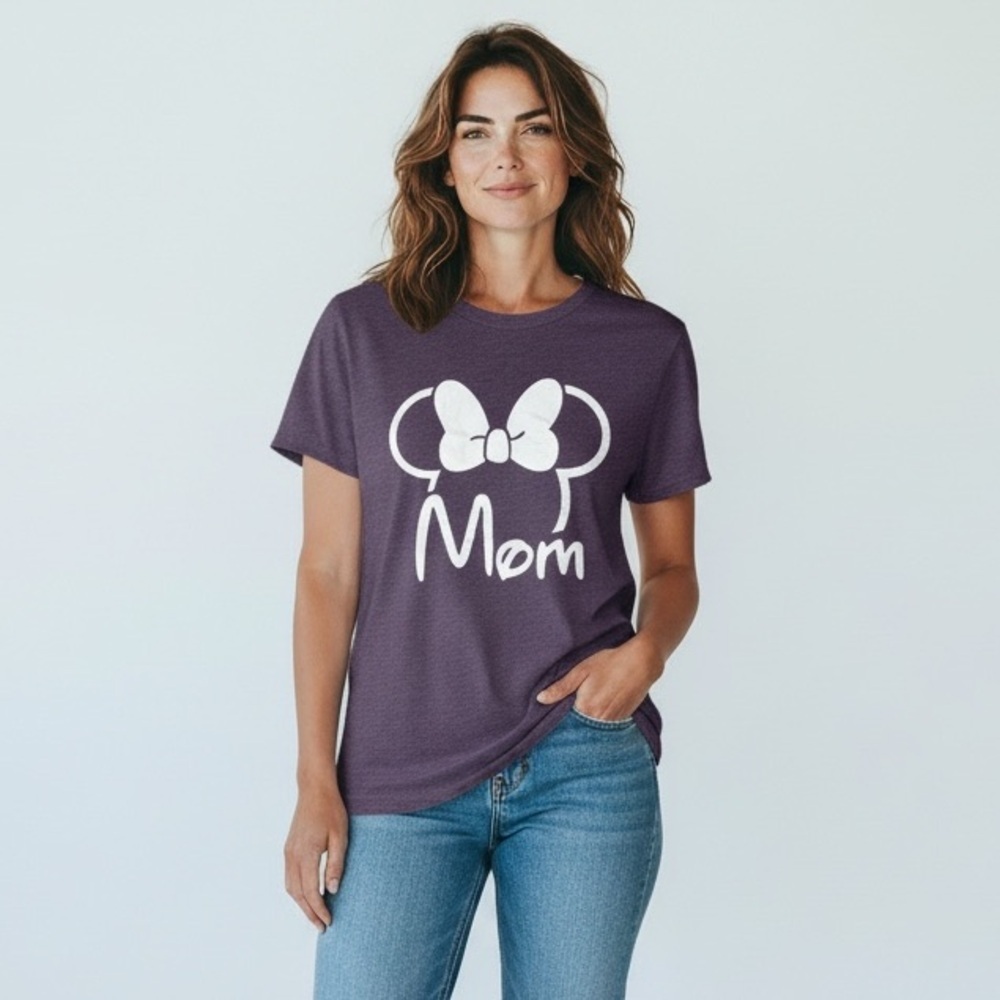 Disney * Mickey Minnie Mouse Mom Heather Purple T-Shirt Tee Top Small Land World